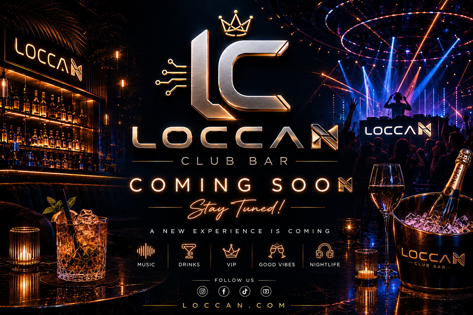 LOCCAN CLUB BAR — Coming Soon. Müzik, içki, VIP, good vibes, nightlife. loccan.com
